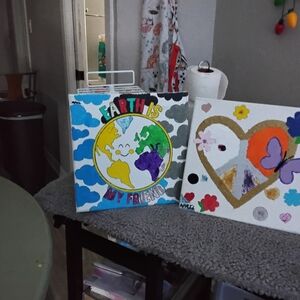 Colorful Earth and Peace Art Canvas